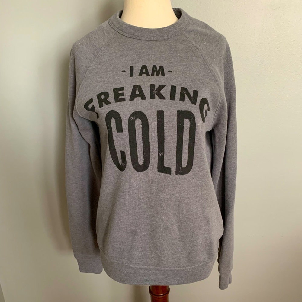 “I Am Freaking Cold” Gray Sweatshirt - Picture 1 of 2